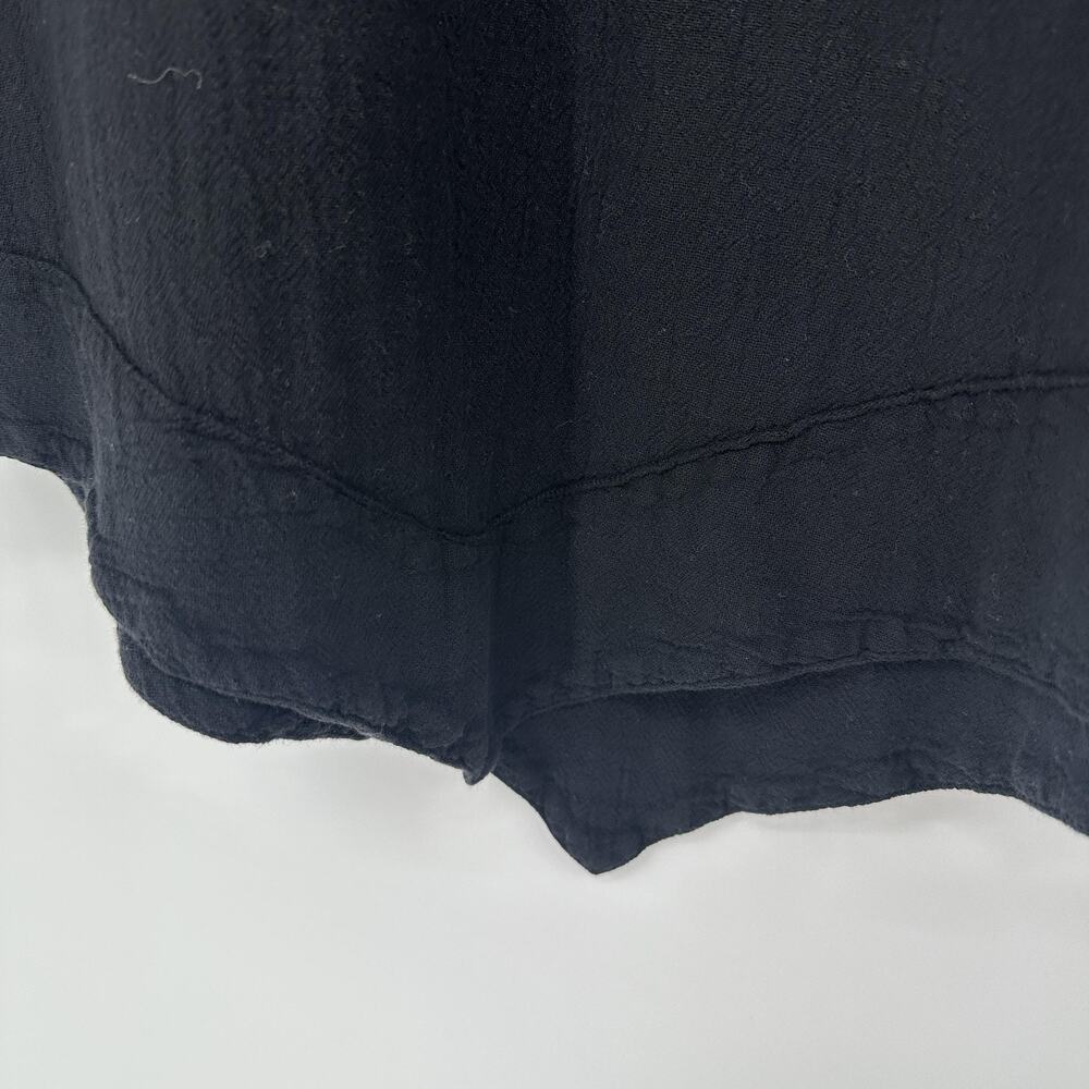 Cottonways Shirt Womens Size LARGE Black V-Neck Tunic 3/4 Roll Tab Sleeves Boho - Picture 6 of 10
